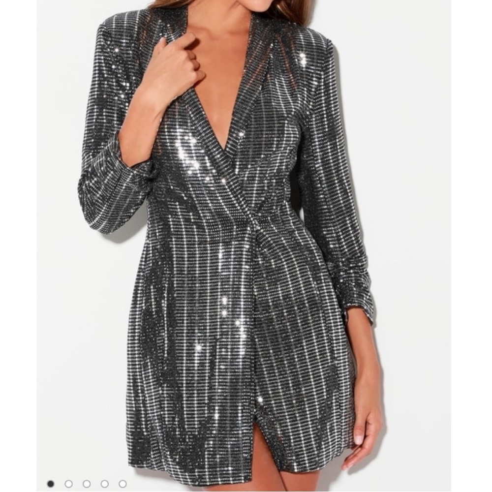 Black Blazer Sequin Dress